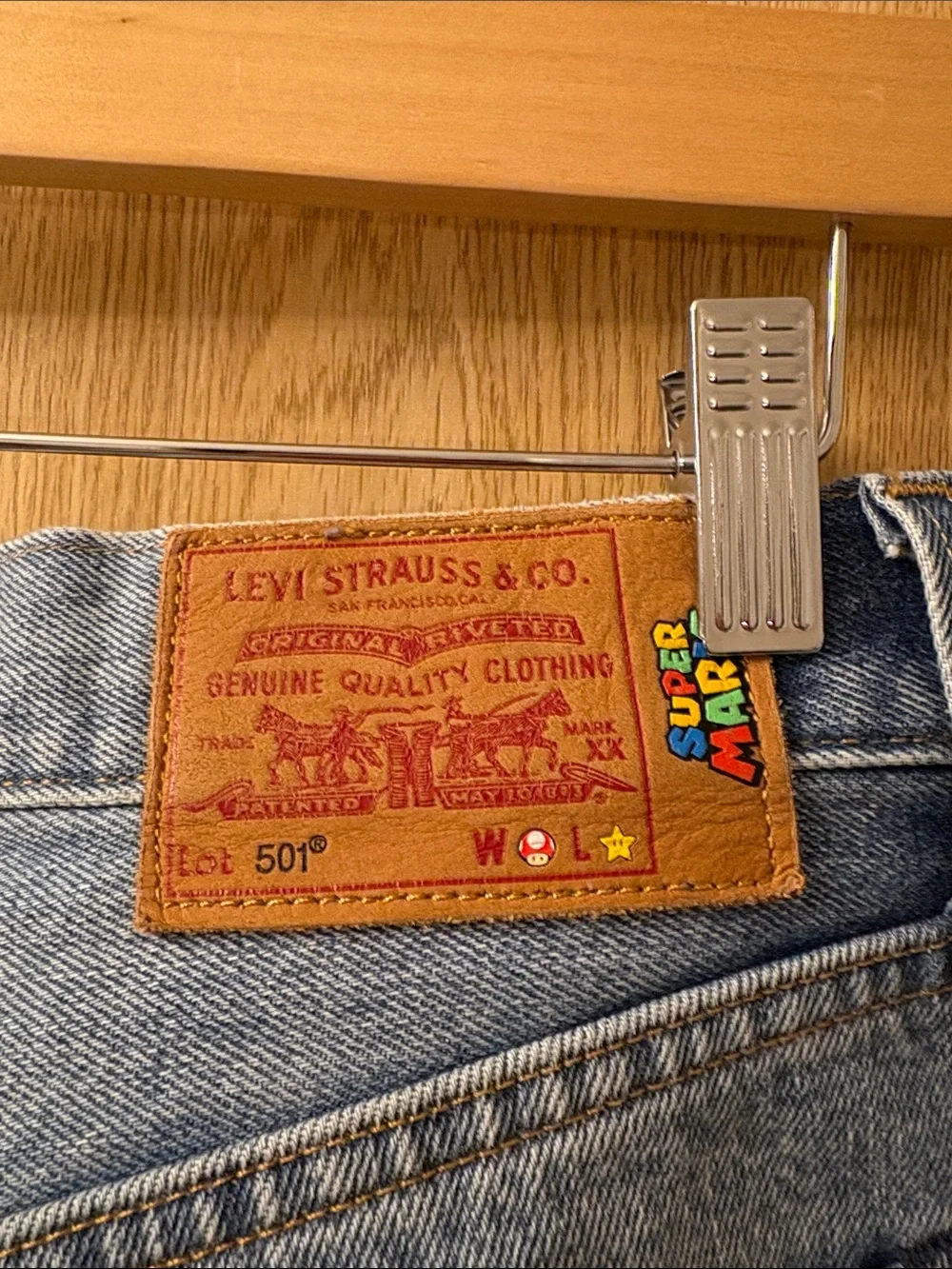 Super Mario x Levi's 501 Straight Jeans in Mid Blue Wash